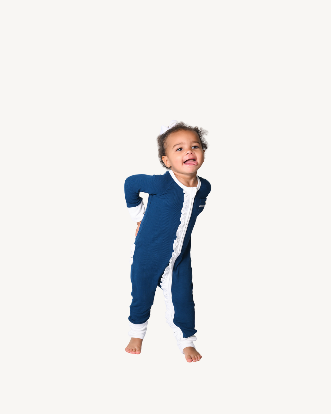 Zipper Romper with Ruffles