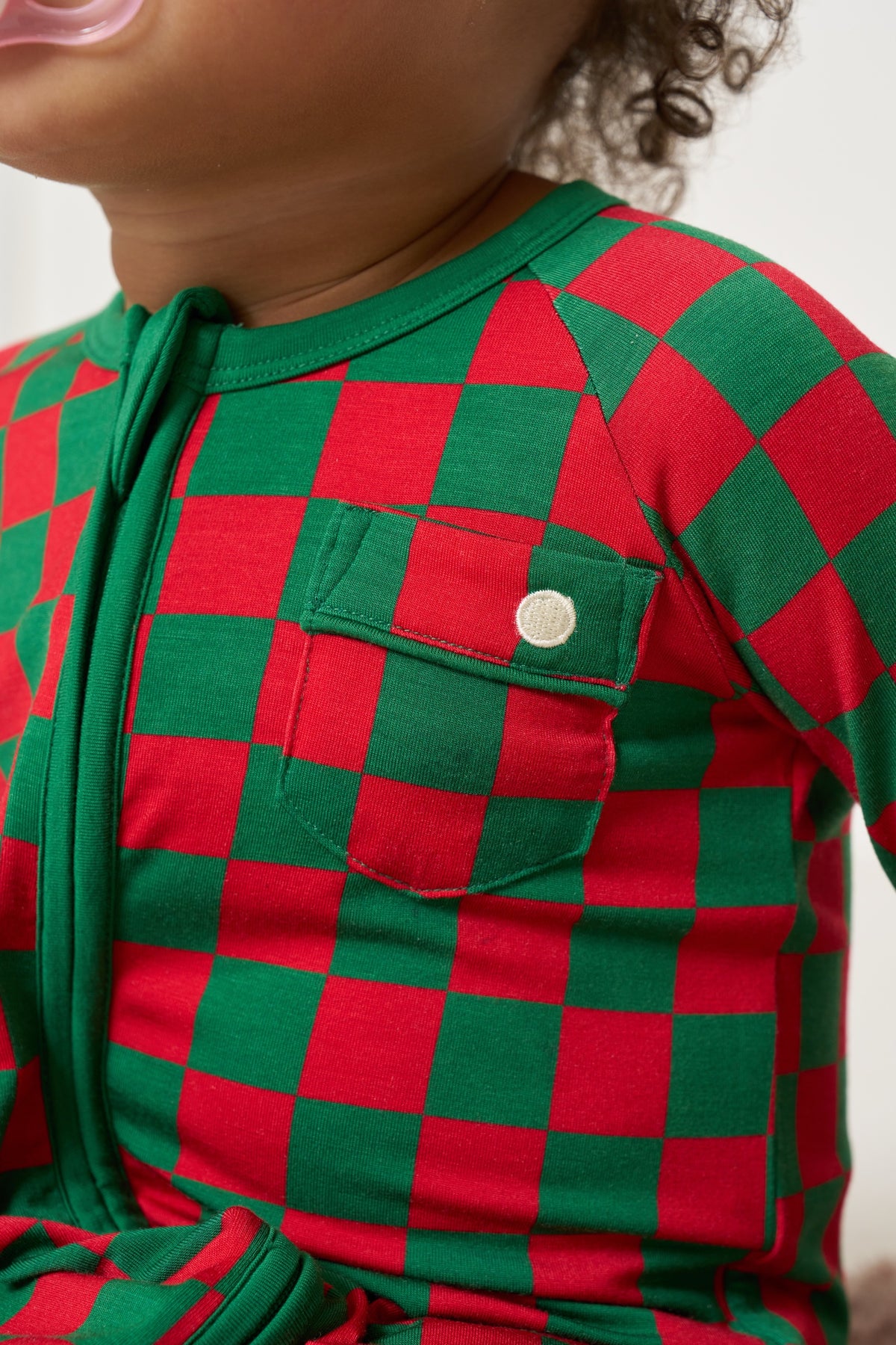 Zipper Romper Christmas - Merry Checkmate TENCEL™ Modal