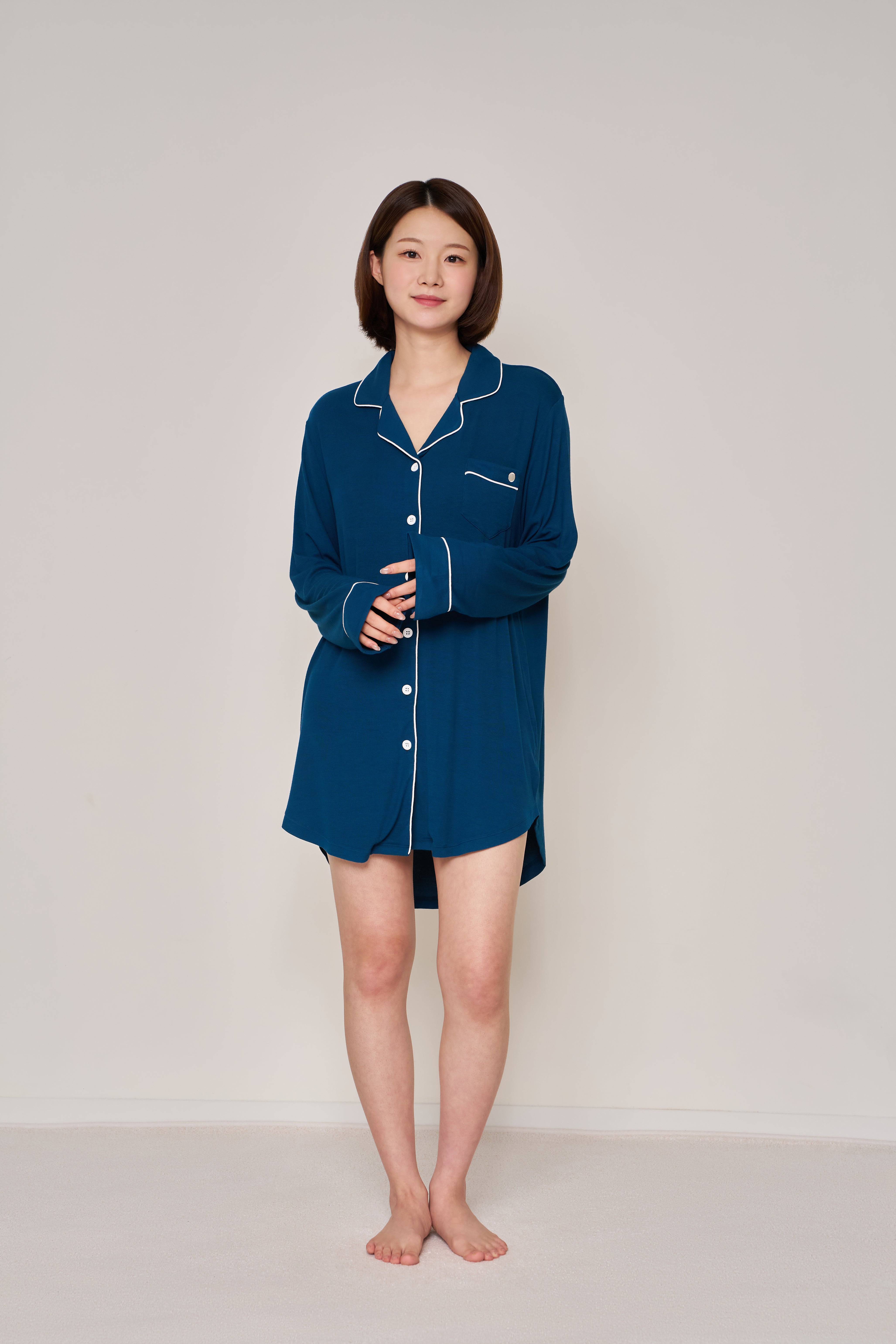 Long Button-Up Sleep Shirt