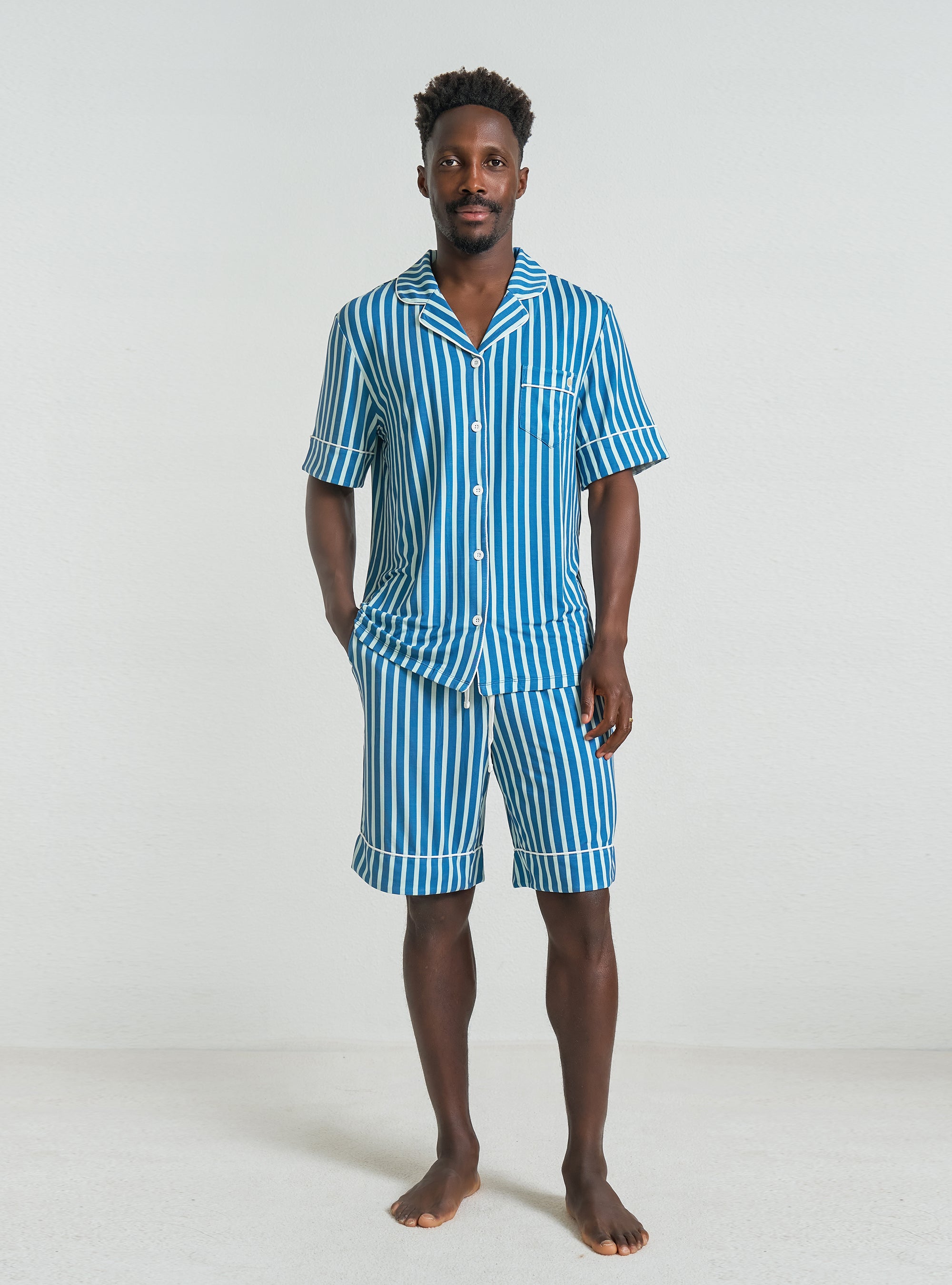 Men's Shorts Button- Up Set