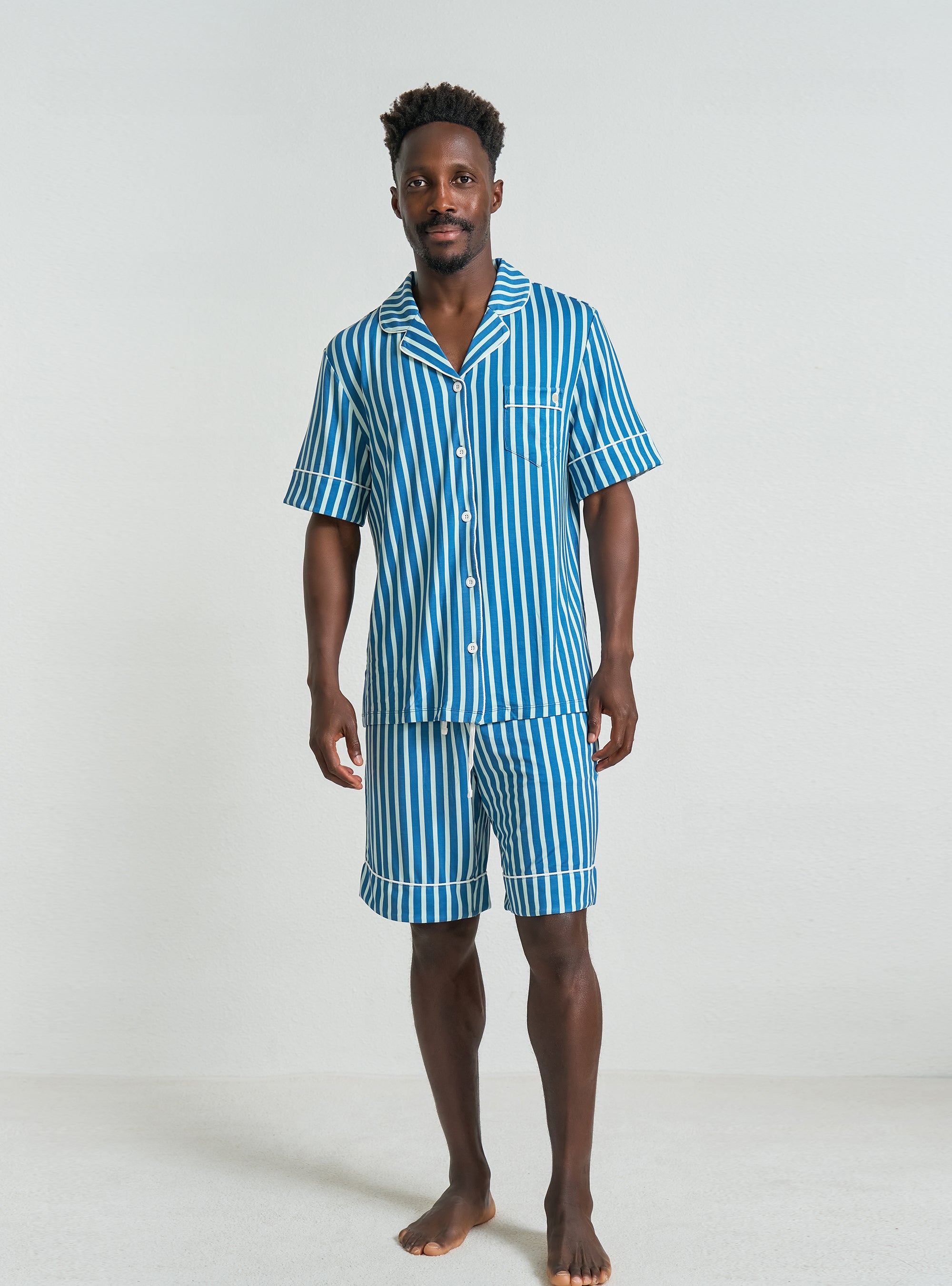 Men's Shorts Button- Up Set