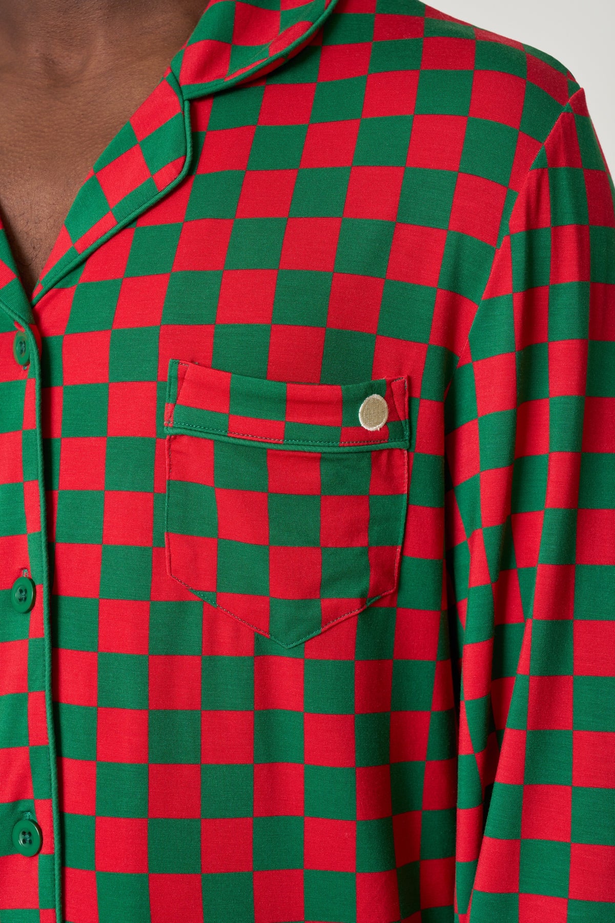 Men’s Button-Up Set Christmas - Merry Checkmate TENCEL™ Modal