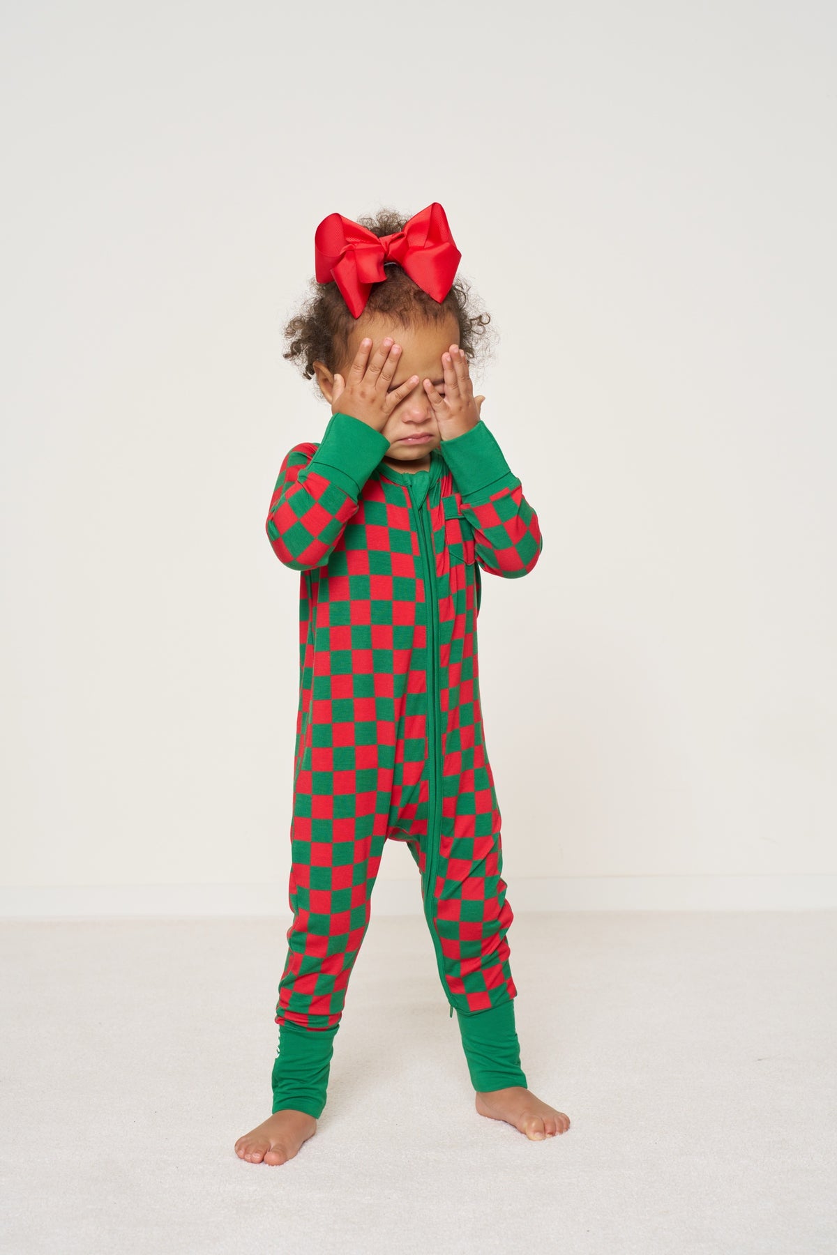 Zipper Romper Christmas - Merry Checkmate TENCEL™ Modal
